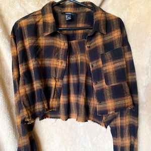 Girl's Forever 21 Cropped Flannel